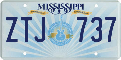 MS license plate ZTJ737