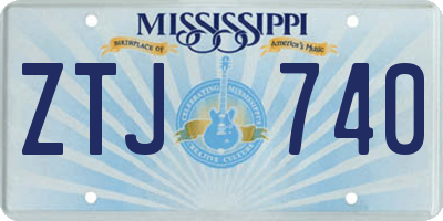 MS license plate ZTJ740