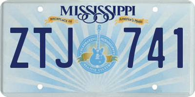 MS license plate ZTJ741