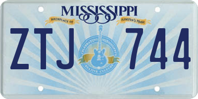 MS license plate ZTJ744