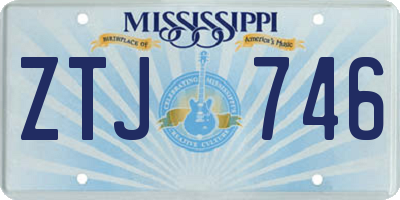 MS license plate ZTJ746
