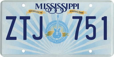 MS license plate ZTJ751