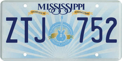 MS license plate ZTJ752