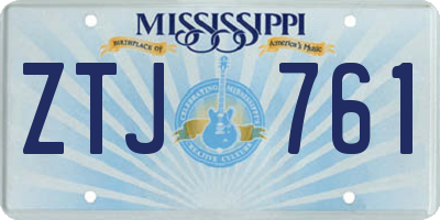 MS license plate ZTJ761