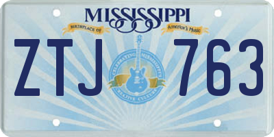MS license plate ZTJ763