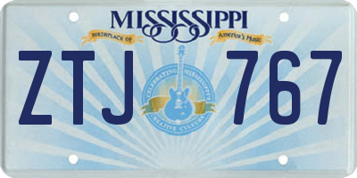MS license plate ZTJ767