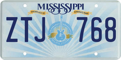 MS license plate ZTJ768