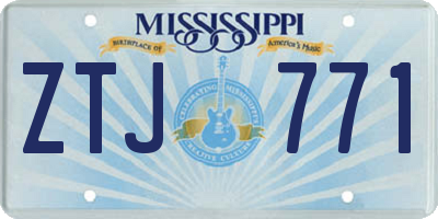 MS license plate ZTJ771