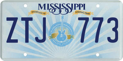 MS license plate ZTJ773
