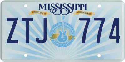 MS license plate ZTJ774