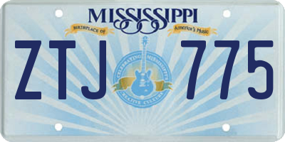 MS license plate ZTJ775