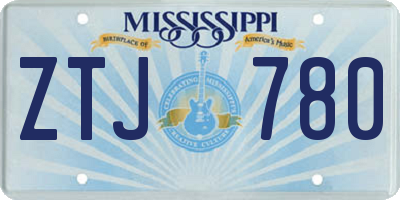 MS license plate ZTJ780