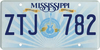 MS license plate ZTJ782