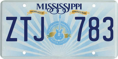 MS license plate ZTJ783