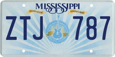 MS license plate ZTJ787