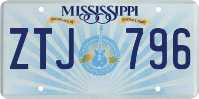 MS license plate ZTJ796
