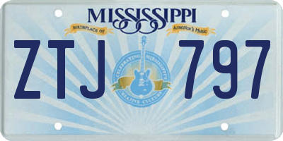 MS license plate ZTJ797
