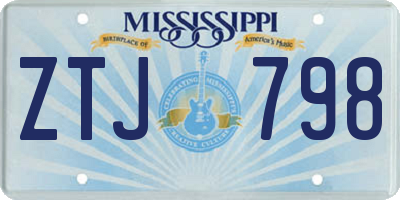 MS license plate ZTJ798
