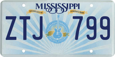 MS license plate ZTJ799