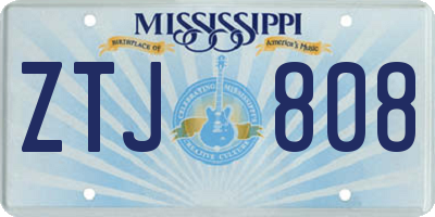 MS license plate ZTJ808