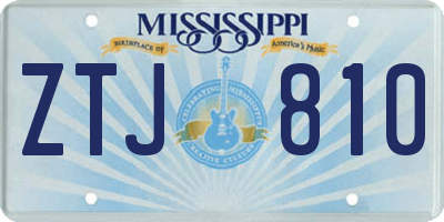 MS license plate ZTJ810