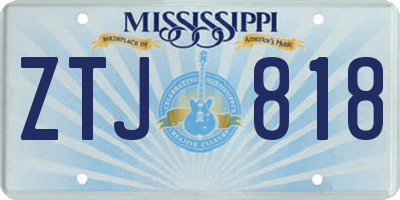 MS license plate ZTJ818
