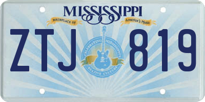 MS license plate ZTJ819