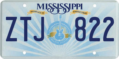 MS license plate ZTJ822