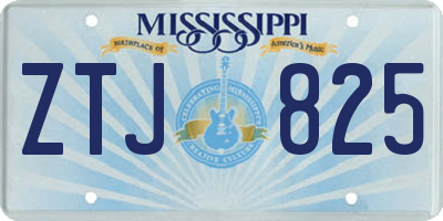 MS license plate ZTJ825