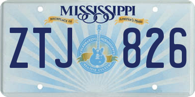 MS license plate ZTJ826