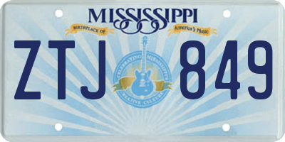 MS license plate ZTJ849