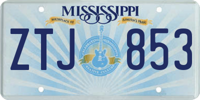 MS license plate ZTJ853
