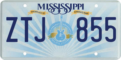 MS license plate ZTJ855