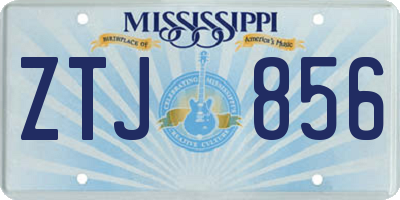 MS license plate ZTJ856