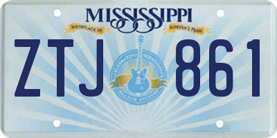 MS license plate ZTJ861