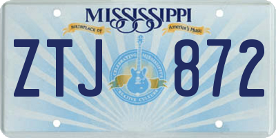 MS license plate ZTJ872