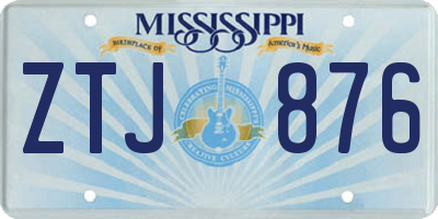 MS license plate ZTJ876