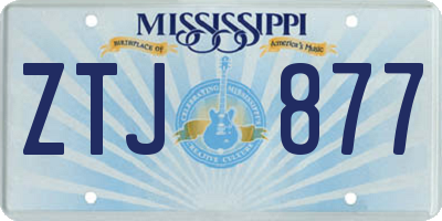 MS license plate ZTJ877