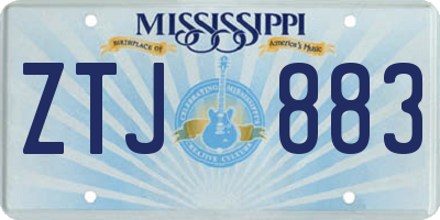 MS license plate ZTJ883