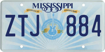 MS license plate ZTJ884