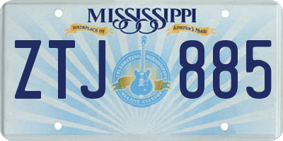 MS license plate ZTJ885