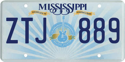 MS license plate ZTJ889