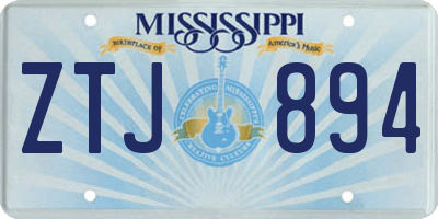 MS license plate ZTJ894