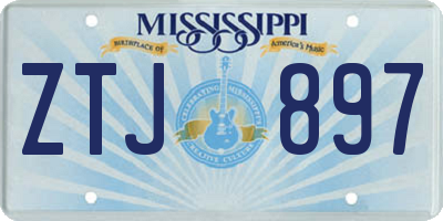 MS license plate ZTJ897