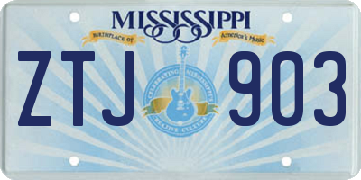 MS license plate ZTJ903