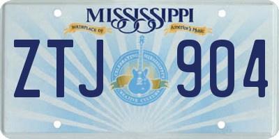 MS license plate ZTJ904