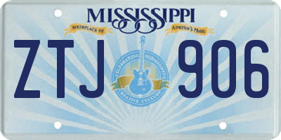 MS license plate ZTJ906