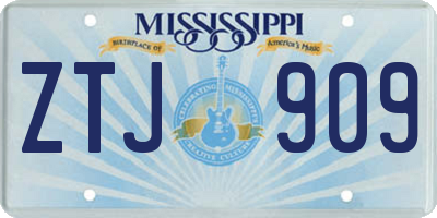 MS license plate ZTJ909