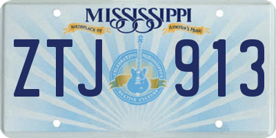 MS license plate ZTJ913