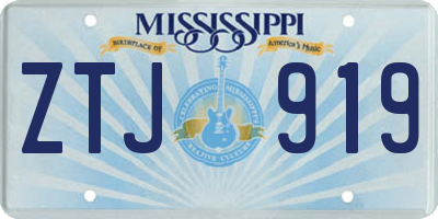 MS license plate ZTJ919